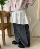 Muju Tiered Banding Mini Skirt