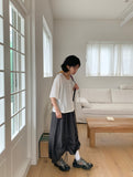 Urend Shirring Nylon Long Skirt