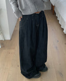 Renter Belt Denim Wide Pants