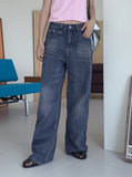 Blow D-ring Wash Long Wide Denim Pants