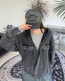 Toen Stone Knit Hood Zip-Up