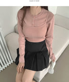 A-Line Pleats Mini Side Zipper Skirt Pants