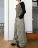 Solin Stonewashed Diagonal Cargo Pants