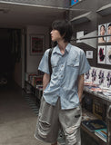 Clean Stripe Two Pocket Short Sleeve Shirt