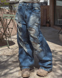 Funky Damage Wide Denim Pants