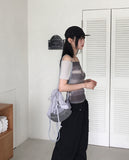 Hilpa Silver Point Nylon Pintuck Wide Two-Way Pants