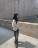 Miya Black Blue Wash Denim Wide Pants