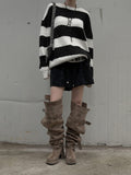 Stripe Overfit Knit Sweatshirt