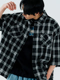 Raver String Short Sleeve Check Shirt