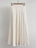 Meshian banding flare long skirt