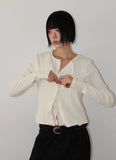 LAYERED RIB CARDIGAN