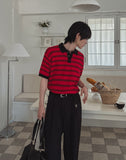 Iru Boucle Stripe Collar Knit