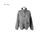 Mayo Pocket Loose Fit High Neck Knit Cardigan