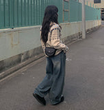 Put Washing Denim Wide Balloon Pants