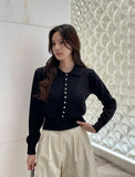 Debiju Pearl Button Collar Knit