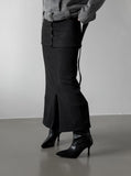 Janet two-way slit long skirt
