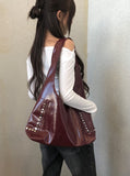 Lexi Studded Leather Bobu Shoulder Bag