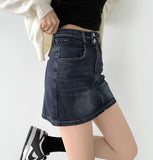 Pelvic Pad 2 Button Denim Skirt