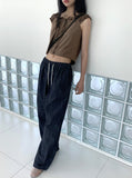 Kuten Vintage Frill Off-Shoulder Sleeveless Blouse