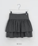 Feltin Stripe Tiered Layered Mini Skirt