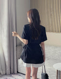Karey Linen Strap Short Sleeve Blouse Jacket