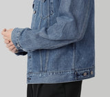 Round denim jacket