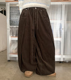 [unisex] Taoki banding fold balloon wide corduroy pants