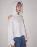 OPEN SHOULDER CUTTING HOODIE