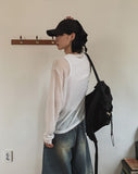 Palette see-through long sleeve knit