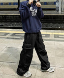 London wide banding cargo denim pants