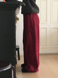 Hackett Side Folding Pintuck Corduroy Long Wide Pants
