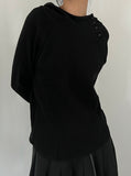 OPEN SHOULDER WAFFLE HOODIE