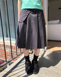Stan Pleats Belt Midi Skirt Set