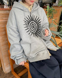 Hobeni Sun Printing Over Two Way Hood Zip-Up