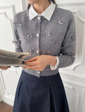 Laty Round Ribbon Cardigan