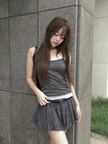 [Belt set/Underpants lining] Atem Check Mini Pleated Skirt