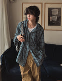 Awesome balloon check hooded shirt