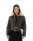 [Real Leather] Crop Shearling Fade Mustang