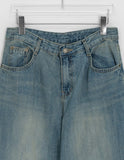 Lemmry Star Vintage Washing Denim Wide Pants