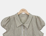 Todin Check Short Sleeve Blouse