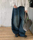 [unisex] Pihyo Carpenter Balloon Denim Wide Pants