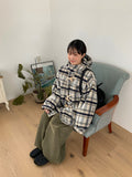 [unisex] Donico Check Duffel Quilted Hood Half Coat