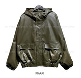 Binsi Pocket Overfit Hood Leather Jumper