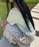 [MADE] Doen Lace Off-Shoulder Short Sleeve T-Shirt