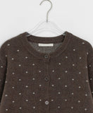 Hilpun Dot Wool Knit Cardigan Muffler Set