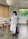 Yoha Color Matching Check Short Sleeve Tee