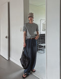 Woody Linen Balloon Denim Pants