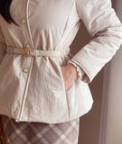 Lumi Belt Collar Puff Short Padded Jacket
