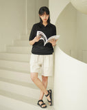 Nits collar short Sleeve knit