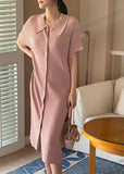 Shaver Collar Rib Knit Long One Piece